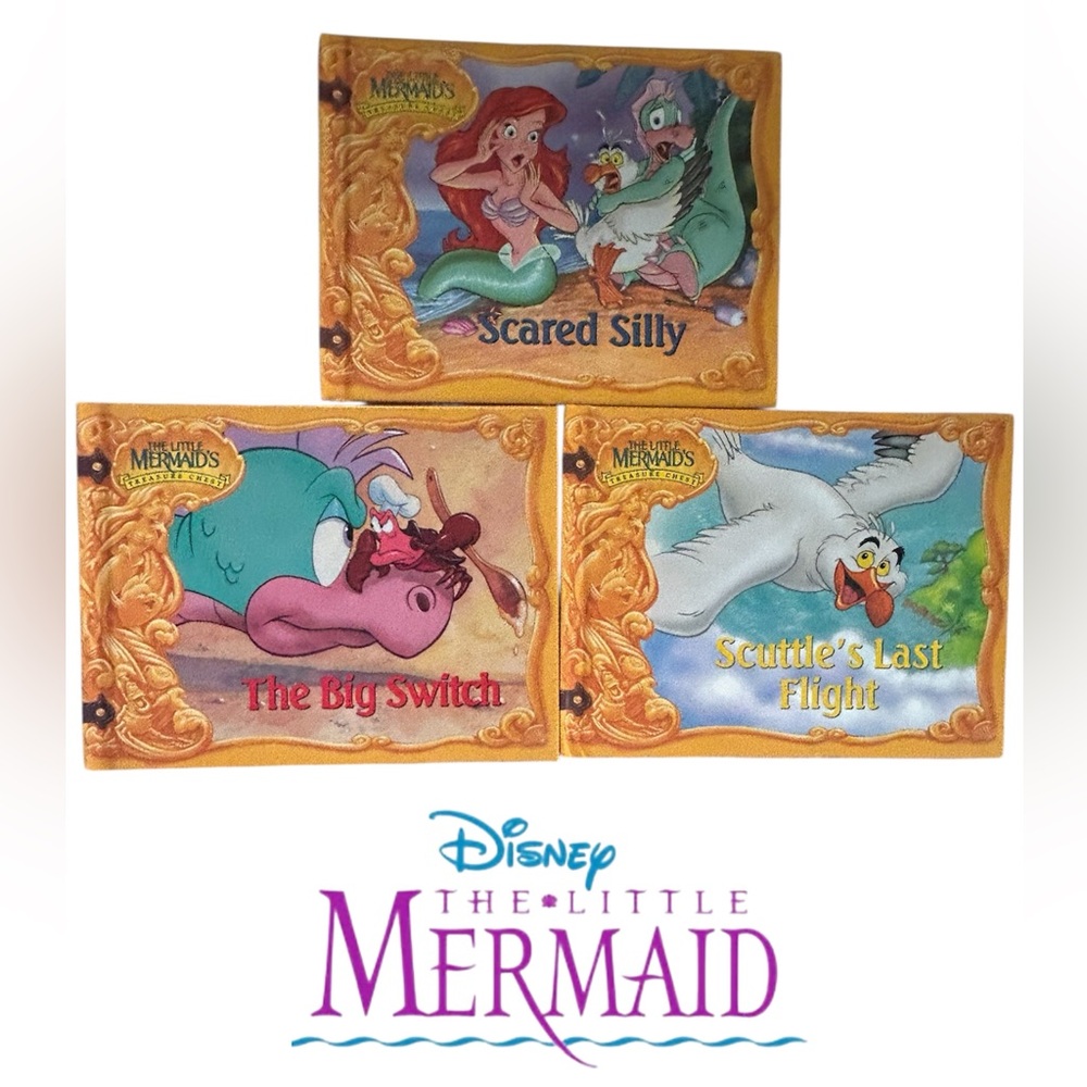 🎉3/$15 1992 THE LITTLE MERMAID BOOKS VINTAGE DISNEY HARDCOVER (SET OF 3)